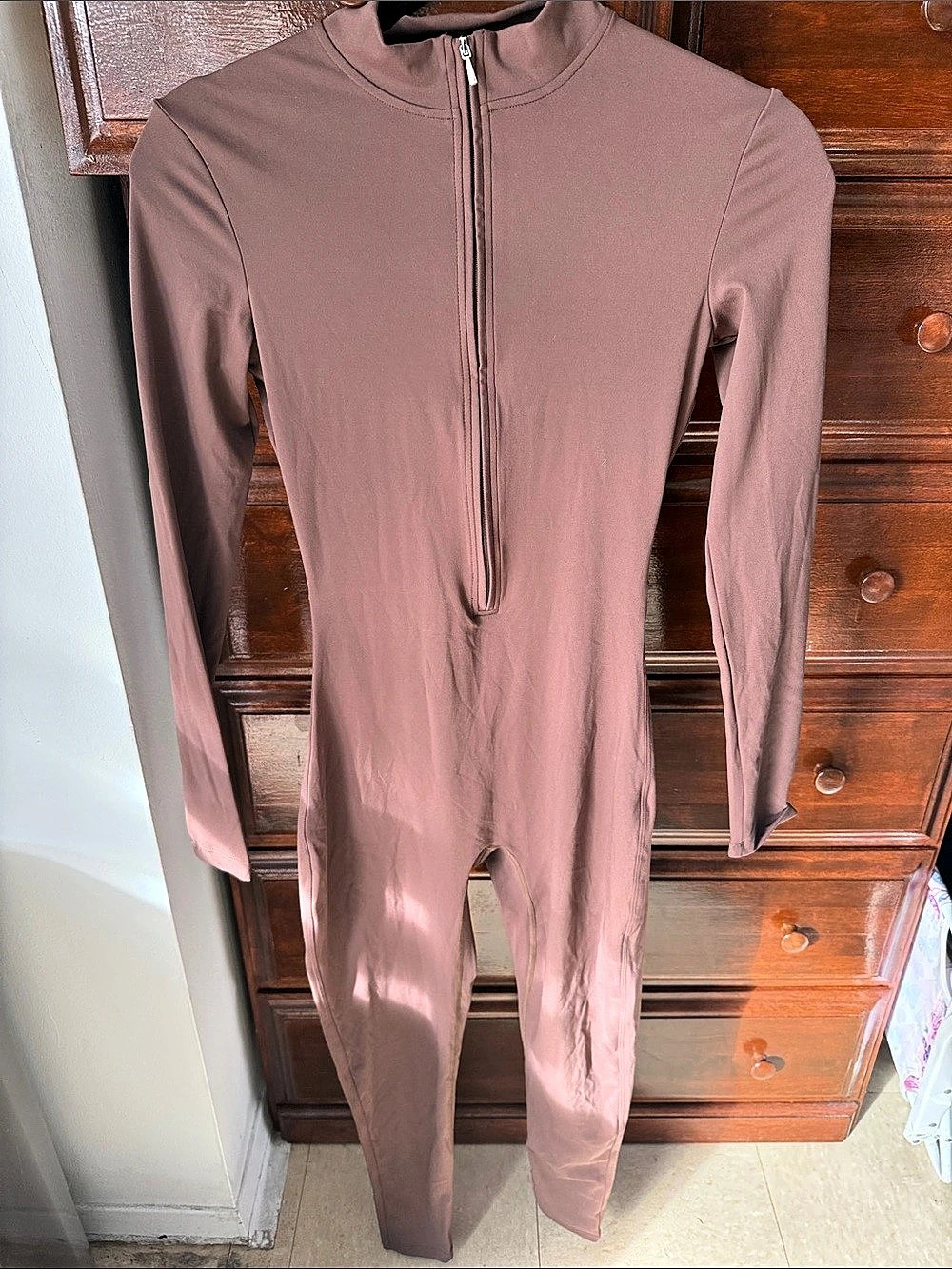 Brown Long Sleeve Jumpsuit Size Small